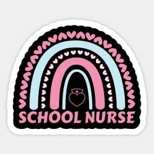 School Nurse Rainbow Leopard Appreciation Nursing For Women Sticker